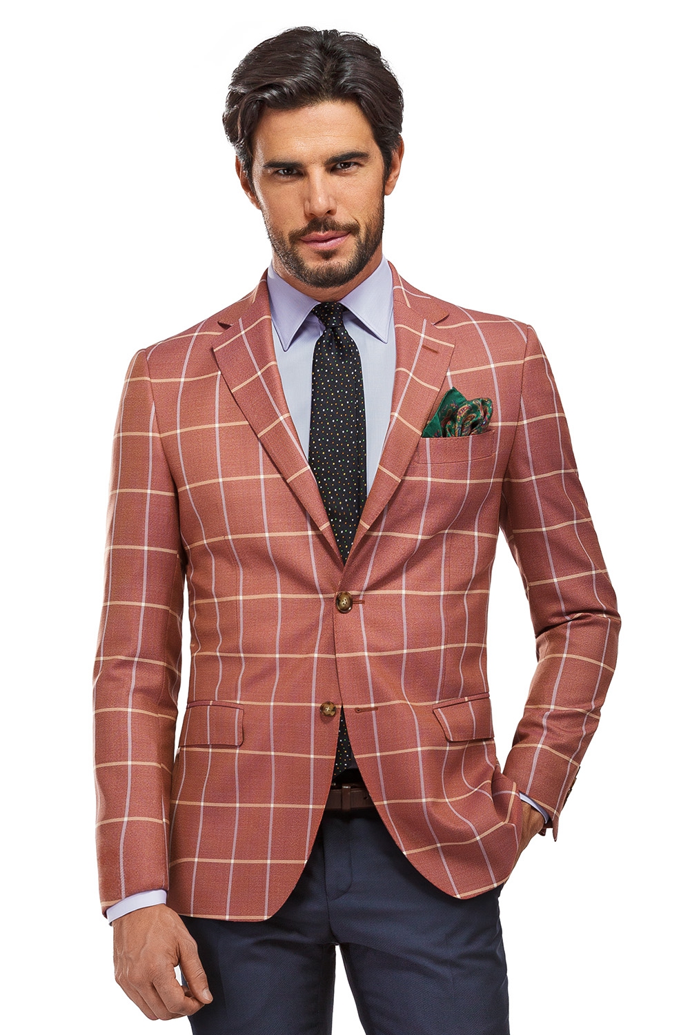 Orange check blazer