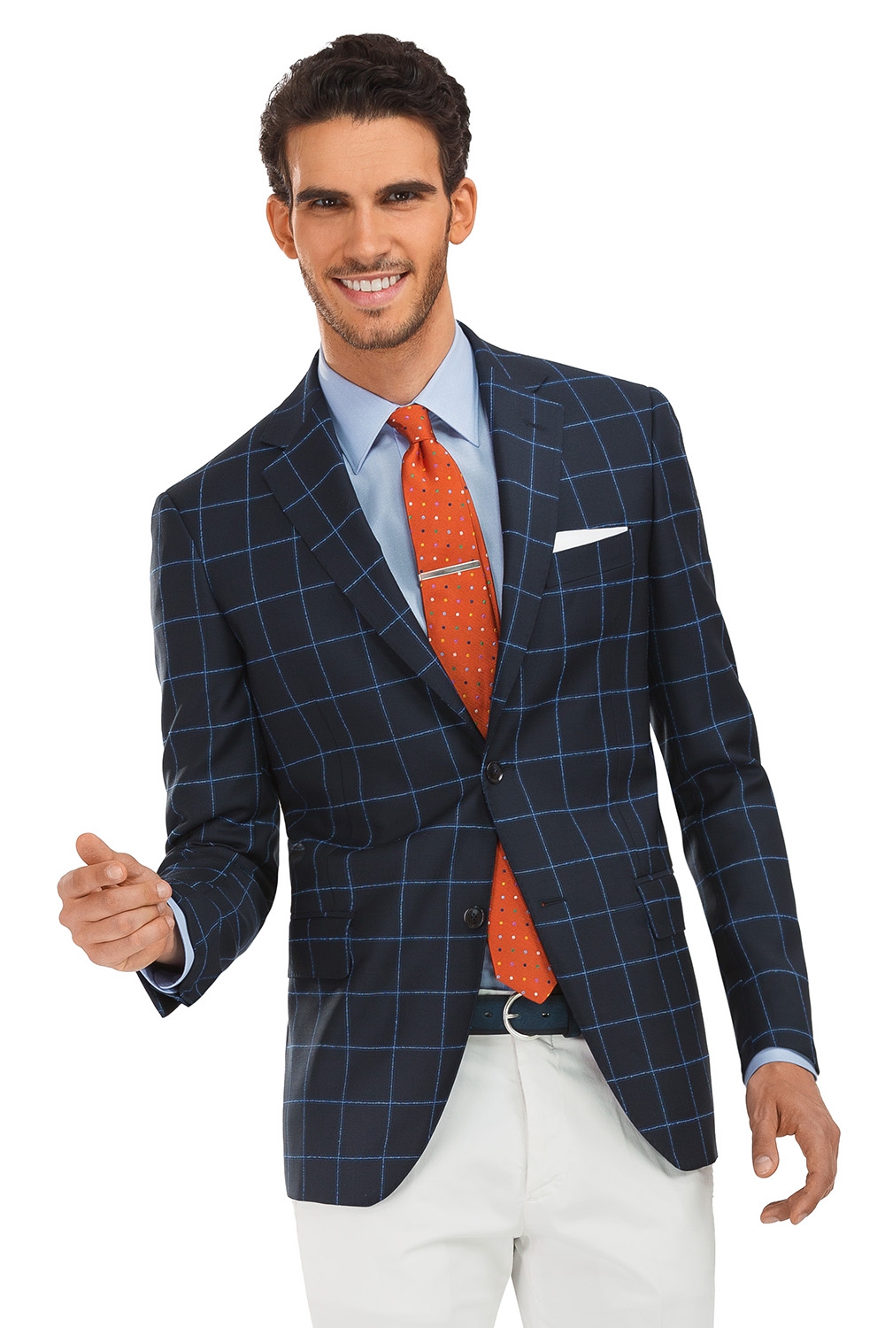 Navy checked blazer mens Clearance