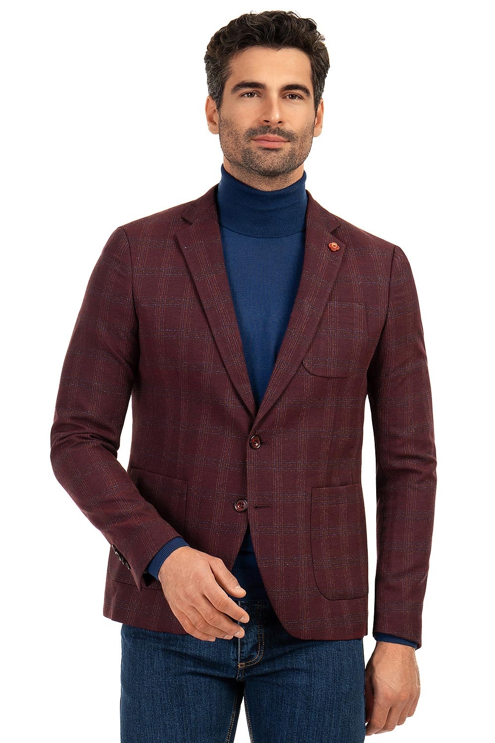 Men's burgundy wool blazer hotsell