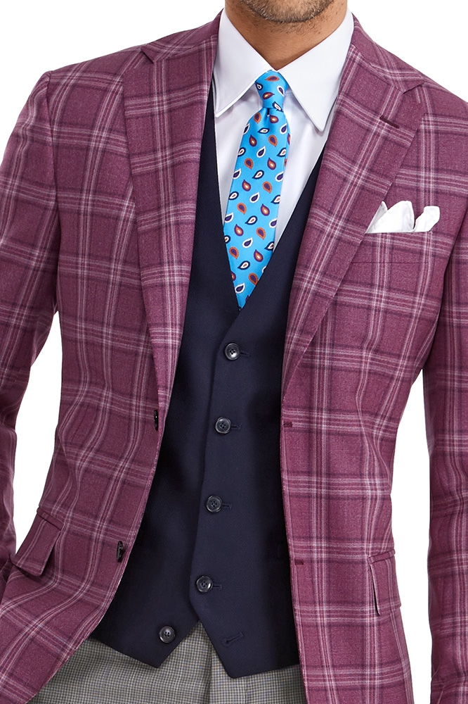 purple check blazer