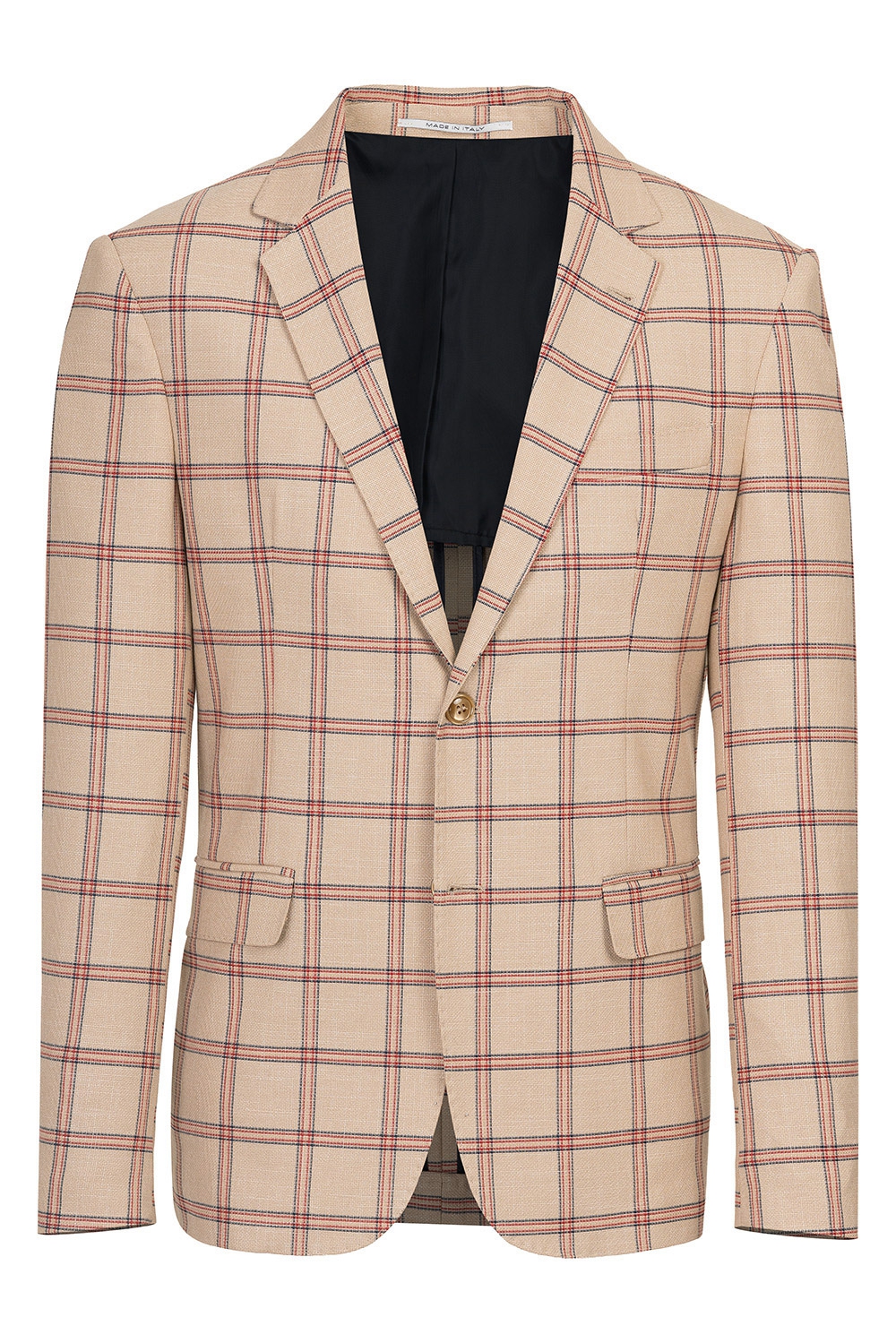 Beige check best sale blazer