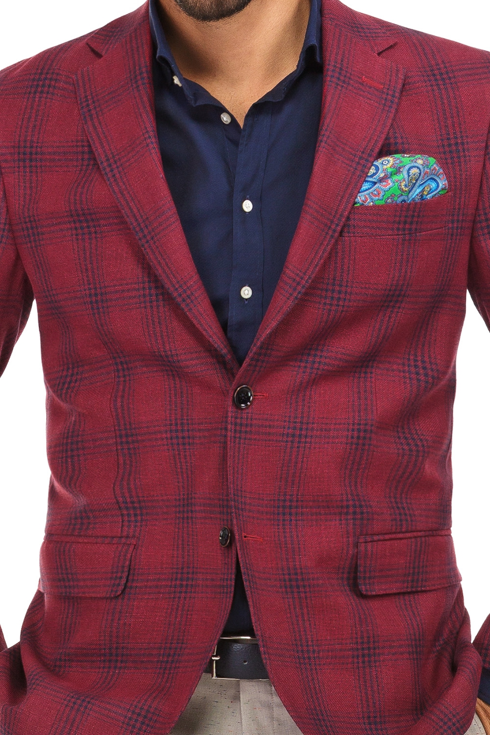 Red checkered discount blazer mens