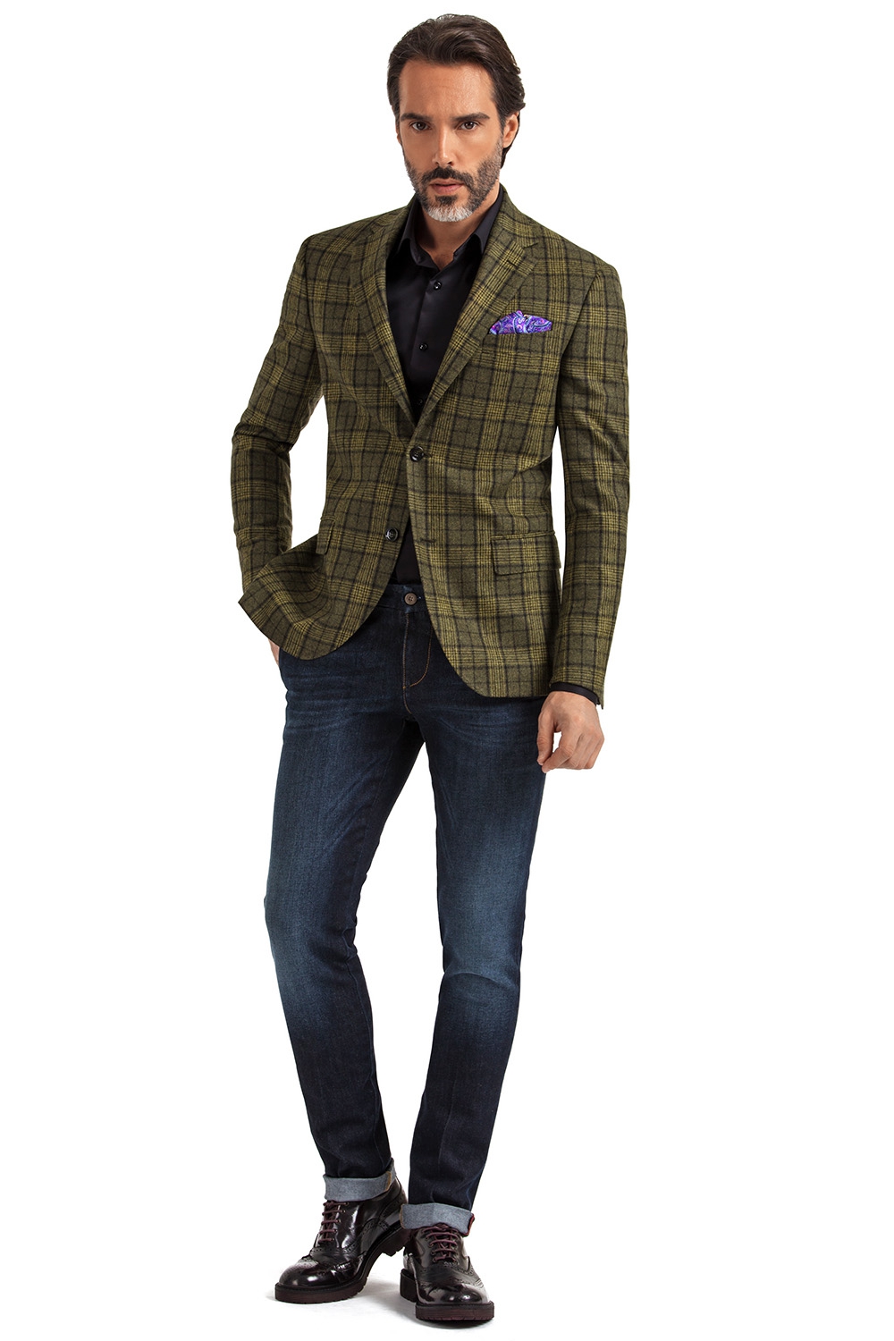 Mustard hotsell check blazer