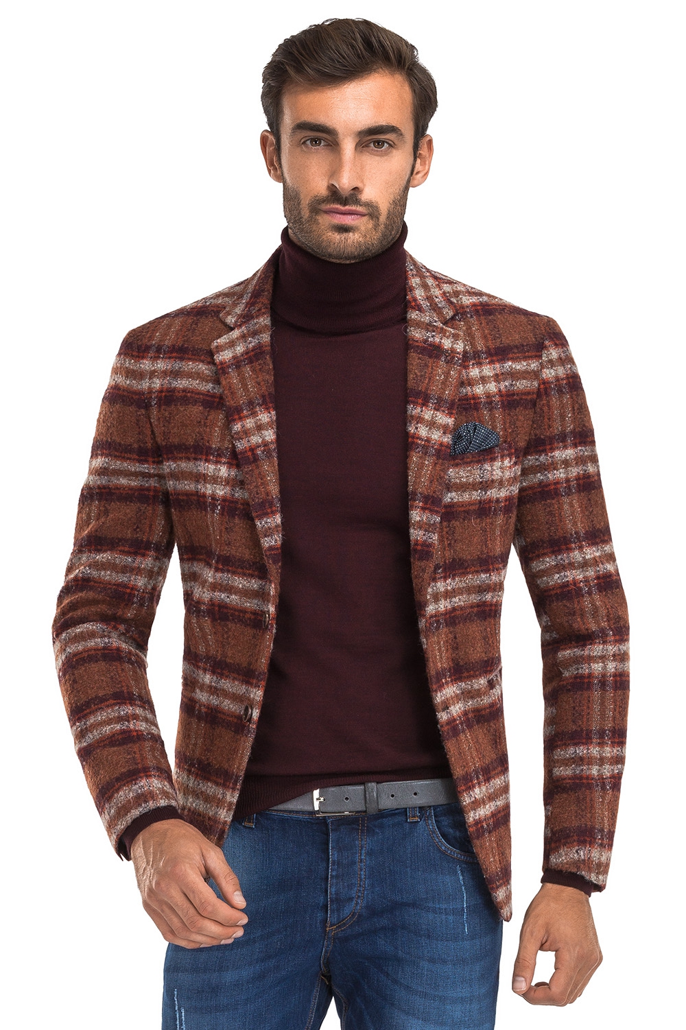 Orange cheap check blazer